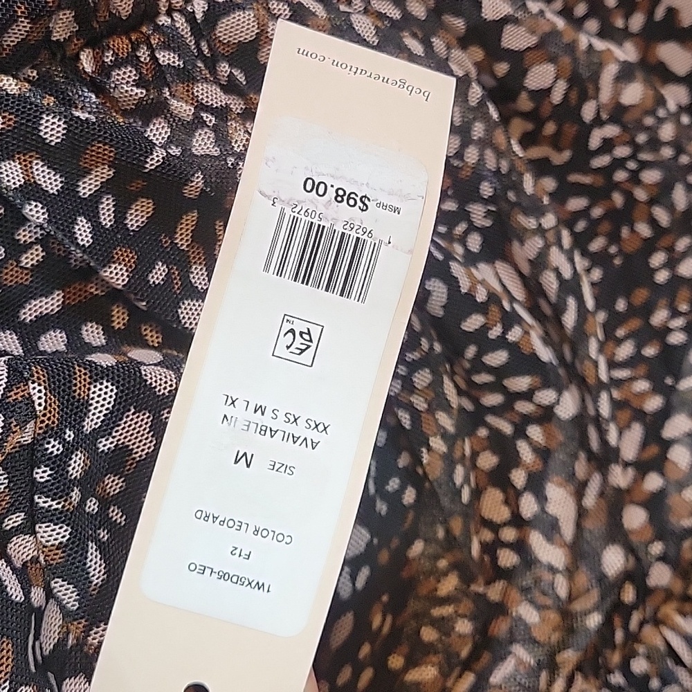 BCBGeneration Ruched Mini Dress Leopard Size Medium - Picture 4 of 5